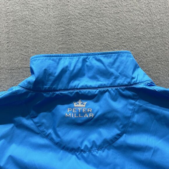 Peter Millar Windbreaker Mens 2XL Blue E4 Wind Performance 1/4 Zip Packable Golf - Picture 5 of 11